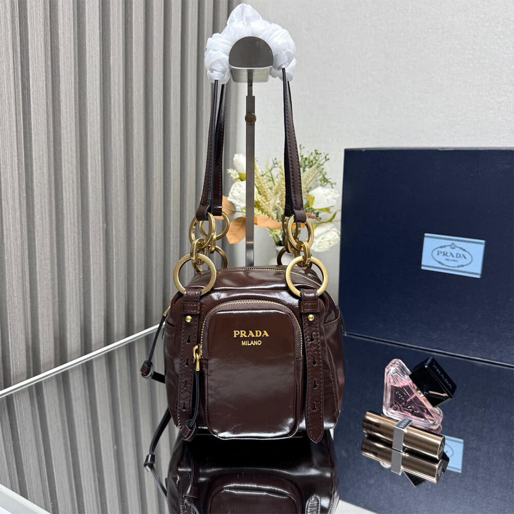 Prada Dangle leather top-handle mini-bag(HIGH-END GRADE)