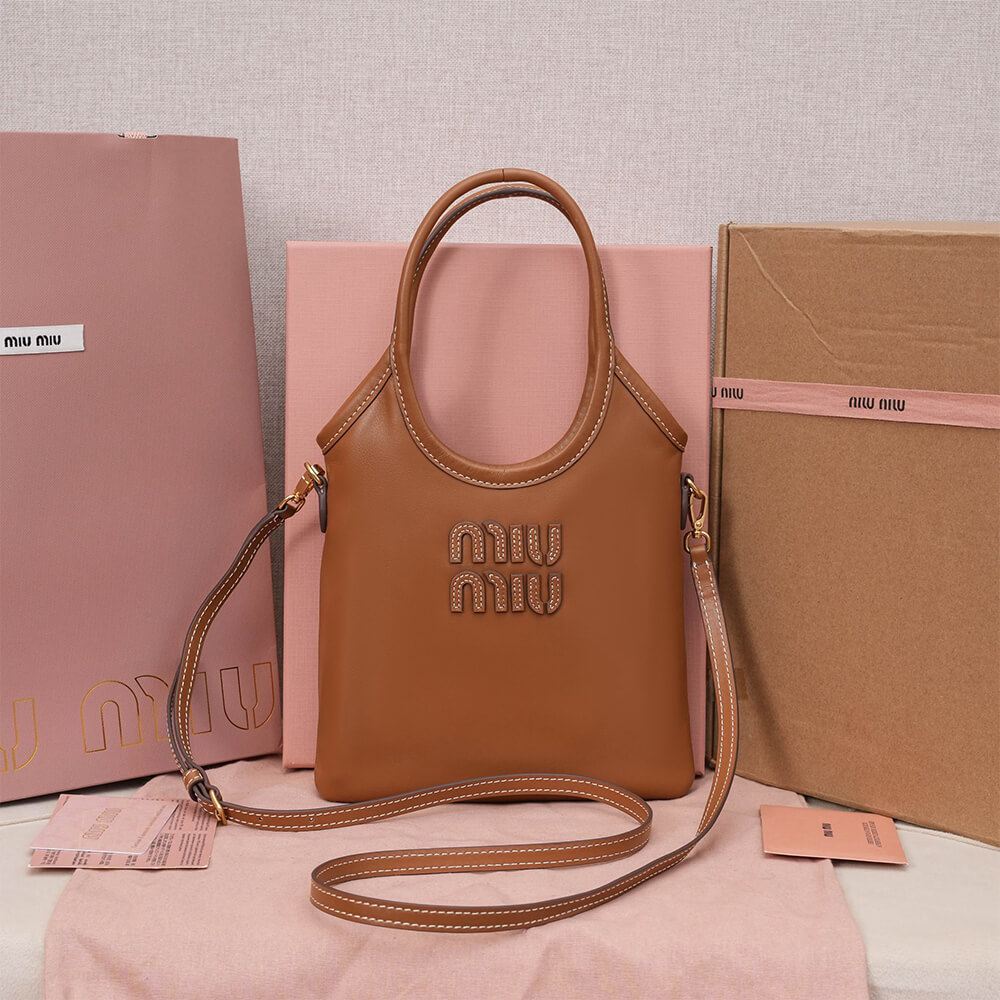 MIUMIU MINI IVY leather handbag(HIGH-END GRADE)